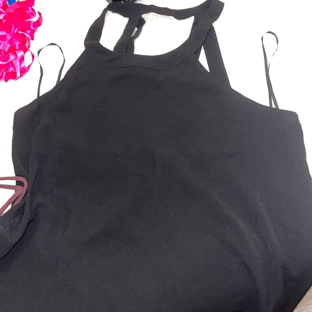 Black  Forever 21 Medium Haler Top shirt with cross cross in the back